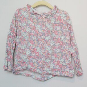 Angel Dear Floral Muslin Top with Ruffle Neckline Size 24M